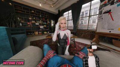 VR Conk Spider-Gwen XXX Parody - Hot Kiara Cole As Gwen Stacy cosplay VR Porn - hotmovs.com