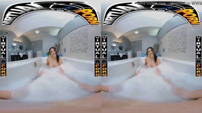 Serena Santos gets a steamy virtual reality pounding in Spicy Bubble Bath VR - sexu.com