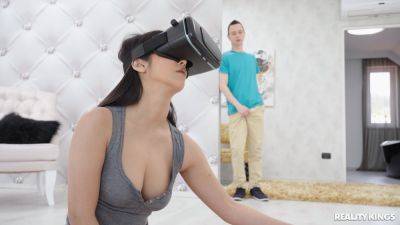 VR fantasy sex turns into reality once her stepbrother walks in on her - xbabe.com